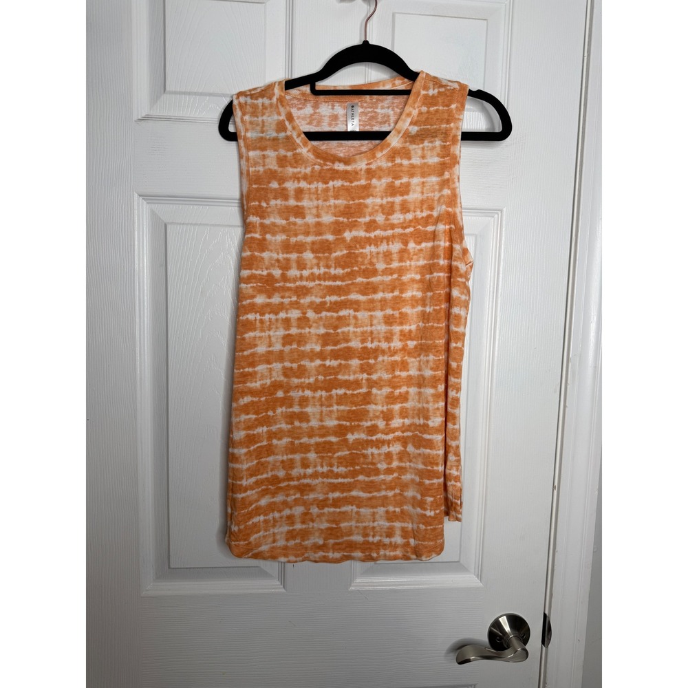 ATHLETA Breezy Tank Top Tie Dye Orange/White Size L